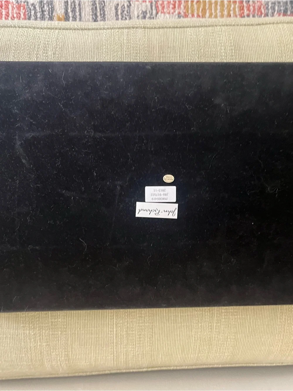 John Richard Emerald Green /black Glass Vanity Tray with Gold/silver Handles
